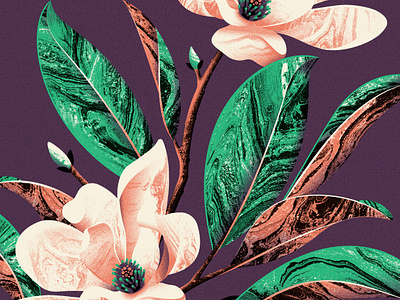 Leon Bridges Boundless Tour Poster dan kuhlken design dkng dkng studios flowers gig poster illustration leaves leon bridges magnolia nathan goldman poster screenprint silkscreen tour vector