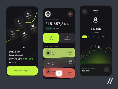 Investment App android animation app app design app interaction design design ui finance fintech interaction interface investment ios mobile mobile ui portfolio stock trade ui ux