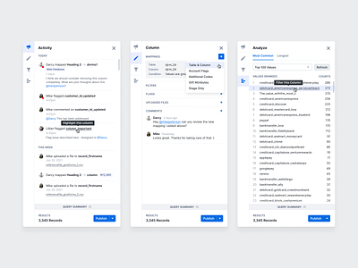 Toolbar Variations activity feed column editing comments data editing design system editor filters flags menu query sidebar toolbar ui ux web app