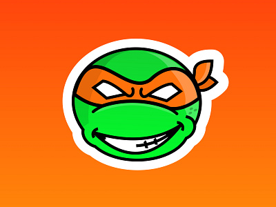 Michelangelo design graphic design illustration michelangelo ninja sticker stickers teenage mutant ninja turtles turtles vector illustration