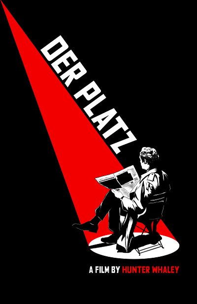DER PLATZ Short Film Poster berlin black and red digital illustration film poster german germany graphic design illustration movie poster poster design short film typography