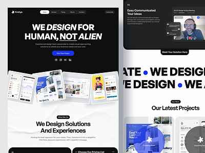 Kretya Landing Page [Live🔥] agency agency design animation branding business company development integration interaction landing page live motion graphics studio team ui design web web design webflow website website design