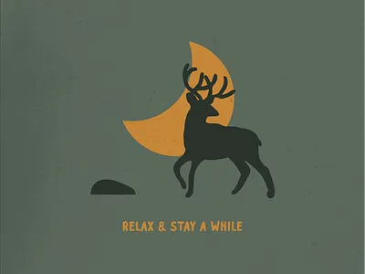 The Moon and the Deer adventure animals branding clean deer environment forest illustration logo mark minimal minimalist moon night sky outdoors simple typography vector wild wilderness