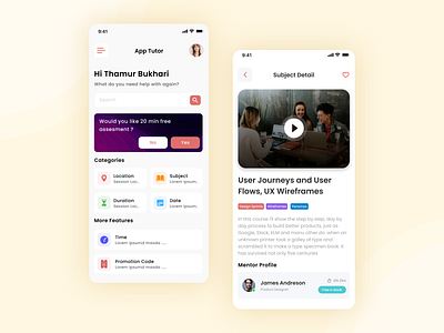 Tutor App Design app app design app ui app ui ux application design branding design education tutor app design ui