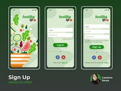 Daily UI #001 • Sign Up 001 app dailyui design mobile ui
