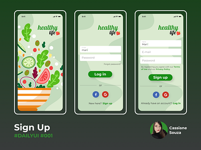Daily UI #001 • Sign Up 001 app dailyui design mobile ui