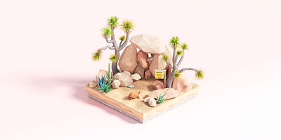 Joshua Tree National Park 3d artwork branding color digitalart graphic design ill illustration