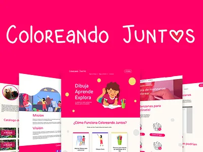 Coloreando Juntos Website adobe illustrator design graphic design illustration logo typography ui ve vector web website mockups