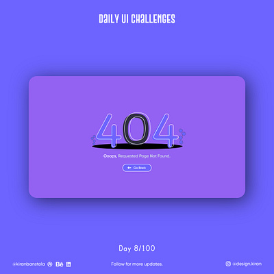 Daily ui 008 - 404 Page daily ui 002 daily ui 2 dailyui dailyuichallenge ux
