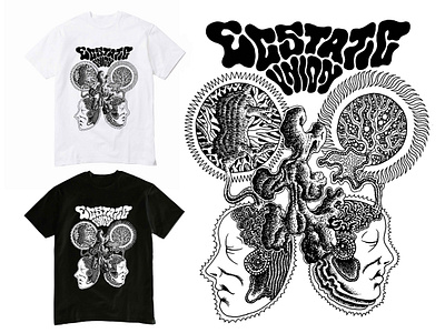 T-shirt Design for Band Ecstatic Union, from Los Angeles album art cover album drawing illustration merchandise vinyl