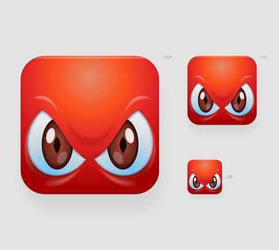 Angry Monster iOS App Icon affinity designer angry game icon icon factory ios app ios game monster skeuomorphism