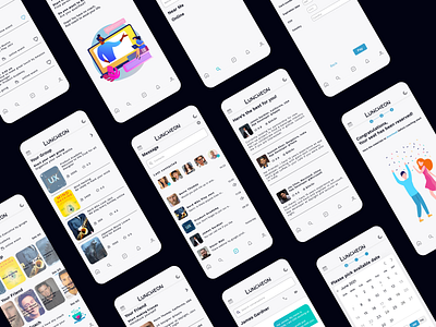 luncheon app light mode: find personal coach, friends & groups adobe xd app community app design dribbbleindo figma illustration interaction design light mode logo reboundshot ui ux