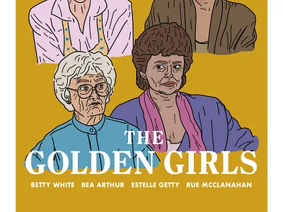 The Golden Girls Poster adobe illustrator branding illustration logo minimal poster the golden girls vector