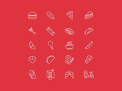 güick - App Icons app design branding colorful delivery design flat food food app graphic design icon icon design iconography illustration illustrator lineal minimal ui vector