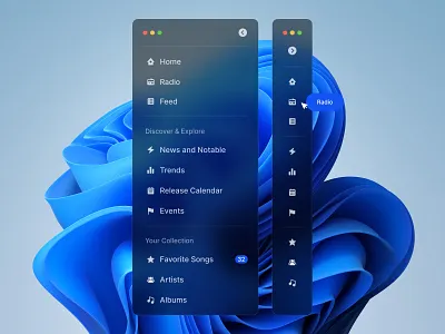 Music Sidebar - Glass #4 11 app design inspiration ui windows