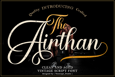 Airthan Script Font branding logo logotype vintage script font vintage font