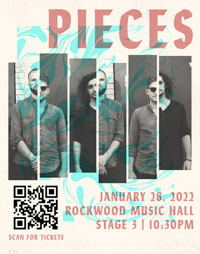 Pieces at Rockwood Music Hall collage concert flyer concert poster flyer flyer design gig flyer gig poster graphic design jazz jazz music jazz poster music photoshop poster poster design