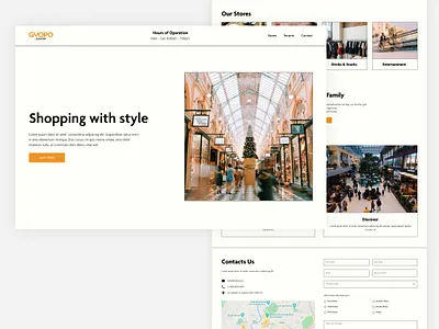 Shopping center landing page design bold branding design ethnic figma landing landing page mall modern shopping shopping center shopping mall store stores ui ux web webflow yellow