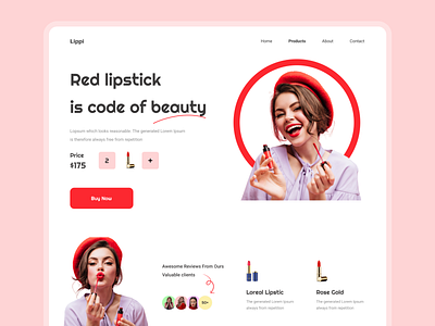 Lippi-Makeup Landing Page best website design cosmetic design ecommerce landing page makeup makeup product product product website user interface user interface esign web interface website website design webui