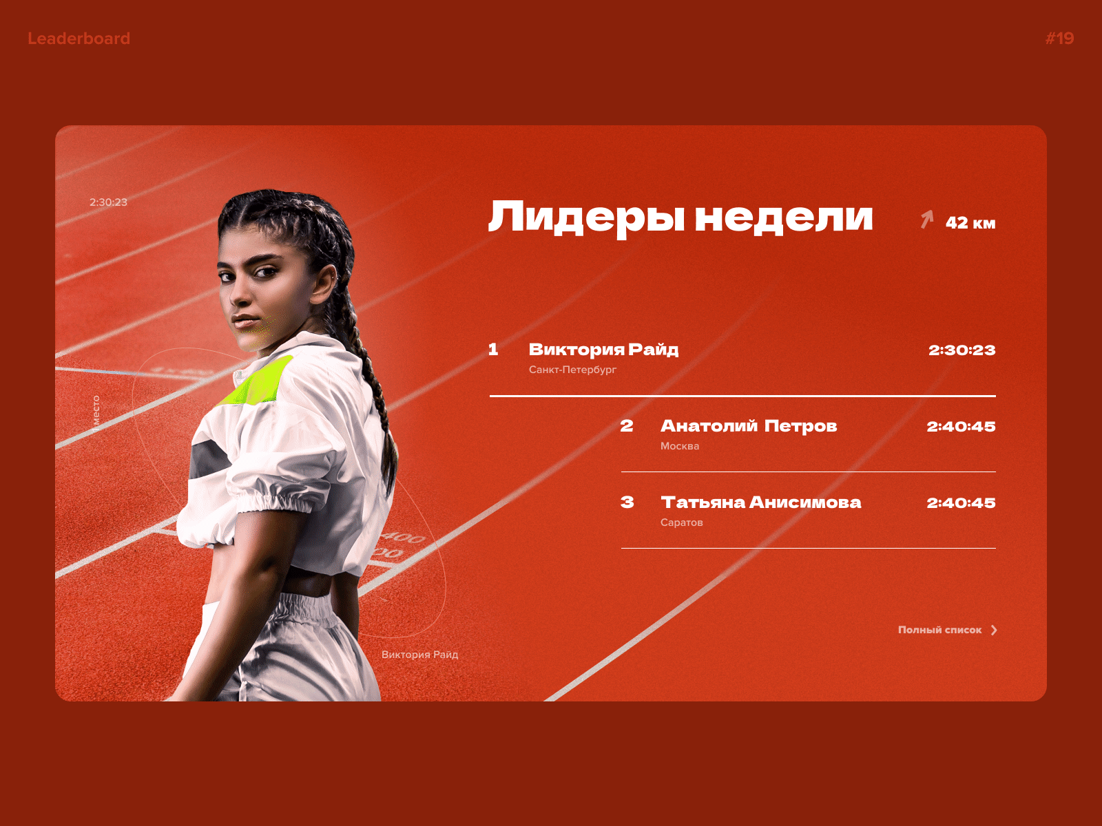 #19 Leaderboard figma leaderboard race sport ui