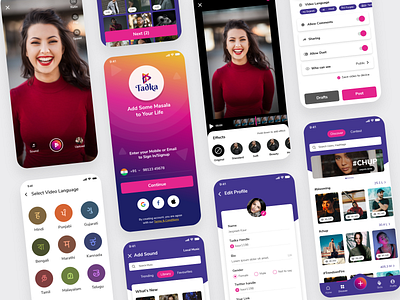 Tadka Short Video App mobile app mobile ui mobile ui ux short video app ui design ui ux design