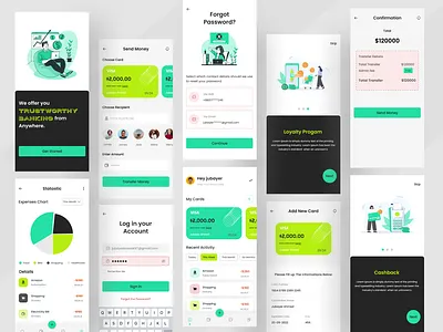 Banking App app design banking app best design crypto design finance app illustration interaction minimal mobile app mobile app design mobile ui uidesign uiux uiux design uiuxdesign wallet