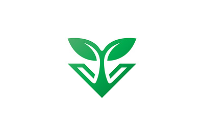 Letter V Plant Logo alphabet branding design environment exclusive green grow illustration initial leaf leaves letter logo modern natural nature plant v vector