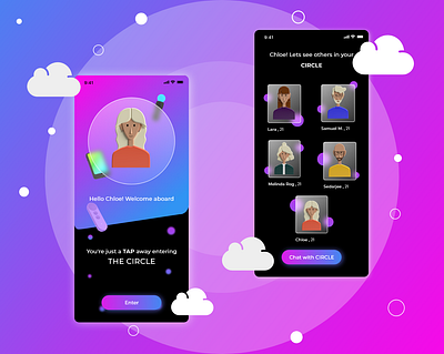 THE CIRCLE CHATTING APP (Inspired by NETFLIX Show "THE CIRCLE") appicon branding design designs freelance illustration netflix remote job tending ui ux