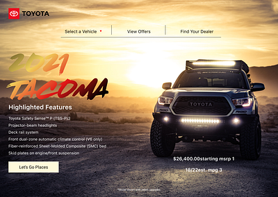 Toyota Tacoma design ui ux web