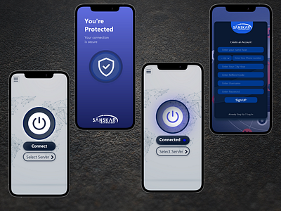 VPN App UI Design ui ui design vpn vpn ui desig