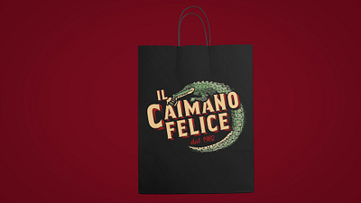 Il Caimano Felice - Shopping Bag beer design graphic design logo mockup retro vintage