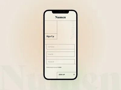 Mobile Sign Up Screen app design font modern oldschool signup simple typography ui unique ux vintage wide