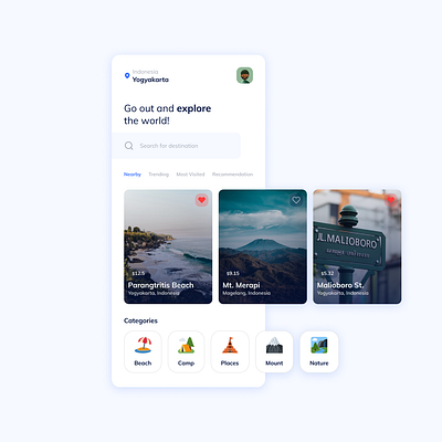 Plesiran - Travel App 🧳 app design mobile travel ui ux