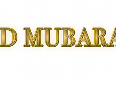 Eid mubarak gold text typography