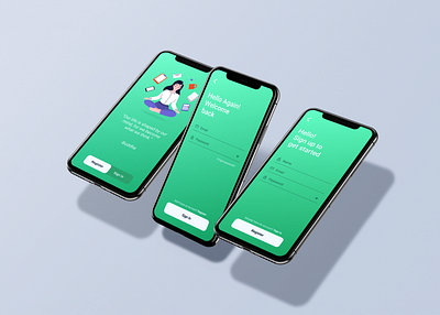 Login and create account meditation app app application branding create account design graphic design login meditation mindfulness mobile motion graphics register screen mobile ui ux visual design