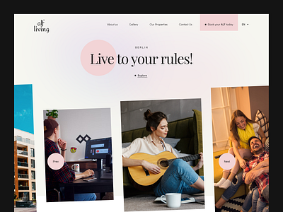 Alf living website apartment figma graphic design hotel living website website design