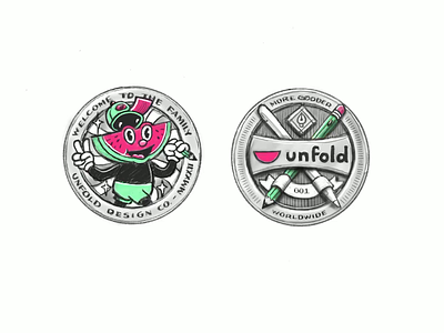 Challenge Accepted!!! badge branding challenge coin illustration lettering process procreate sketch speed-sketching watermelon