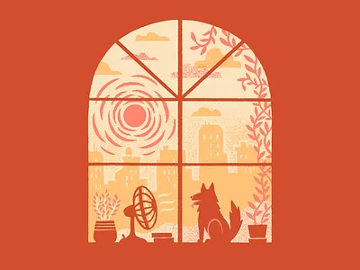 Dog Days design dog graphic design illustration procreate summer sun window