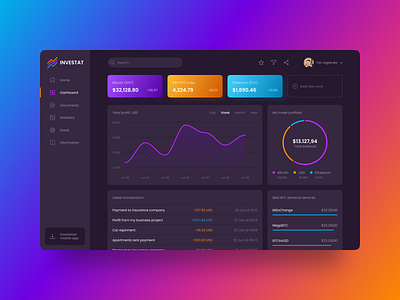 INVESTAT Dark Theme Design clean design minimal typography ui web website