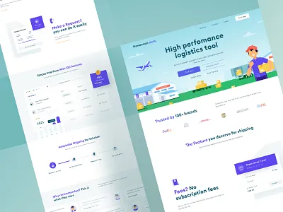 Shipment tool landing page π branding buy chart clean dashboard design desktop homepage illustration landing mdoern minimal modern promotion sell ship tool ui ux website