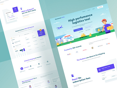 Shipment tool landing page 🚚 branding buy chart clean dashboard design desktop homepage illustration landing mdoern minimal modern promotion sell ship tool ui ux website