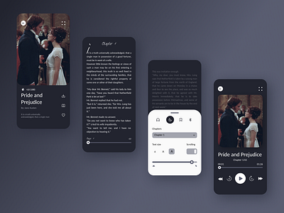 Books reading mobile app app audio app book books branding clean dark design figma first work ios minimal mobile mobile app reader app ui ux