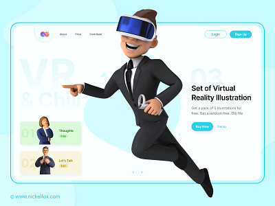 Hero Concept - VR Illustration Set 3d 3d illustrations ar art cards design figma hero hero banner icons illustration login logo ui ui design ui ux designer ux vr web website