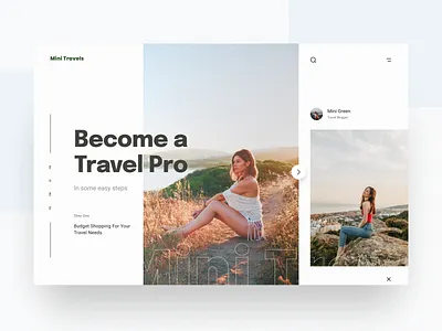 Travel blogger landing page - Exploration daily ui design exploration figma landing page travel travel blogger travel blogger website travel website ui uidesign ux ux design website design