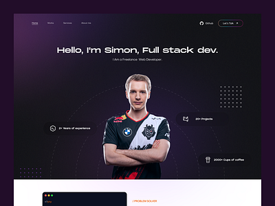 Simon | Freelancer Portfolio design developer figma freelancer full stack graphic design portfolio ui website