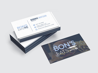 Bon's Eats - Restaurant Business Card adobe illustrator branding business card design graphic design illustration layout logo design