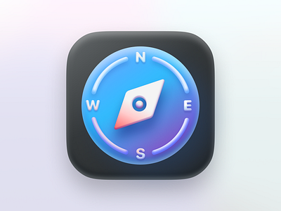 Compass Illustration 3d apple arrow blue compass east graphic design icon illustration logo macos modern north safari south stylish ui west world