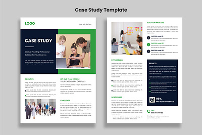 Case Study Template, Flyer Template, Double Side Flyer, Poster advertisement background branding case study design flyer newsletter template vector