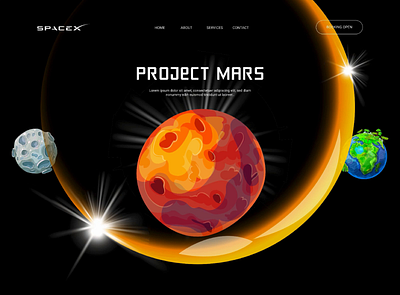 Project Mars Animated Header 3d animation animations app branding design game graphic design illustration logo motion graphics strong ui ux vector web animation website animation