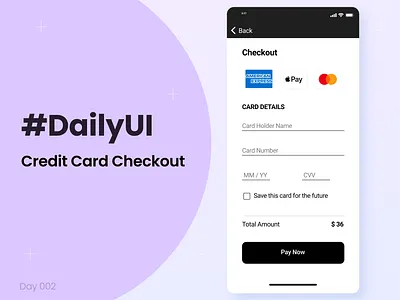 Credit Card Checkout app dailyui design ui ux